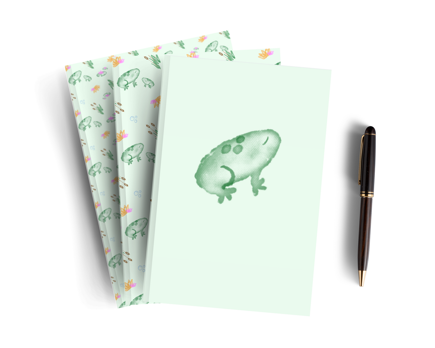 Green Lined Frog Notebook - Set Of Three