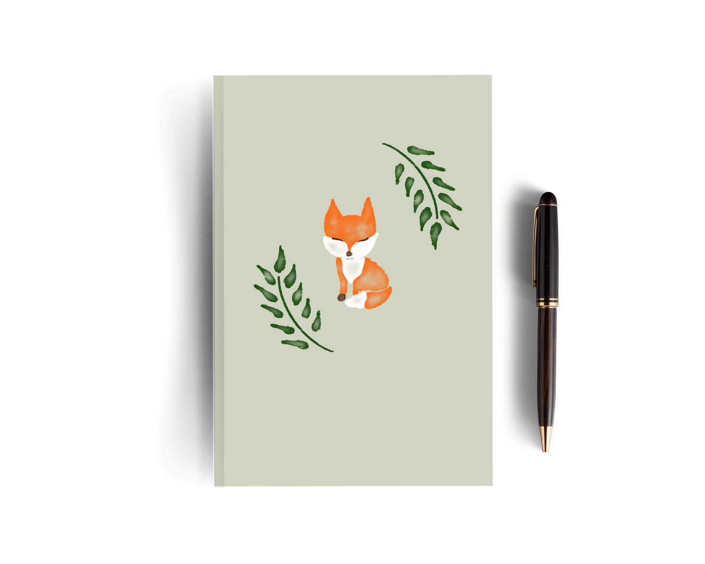 Sage Green Lined Fox Notebook - Set Of Three