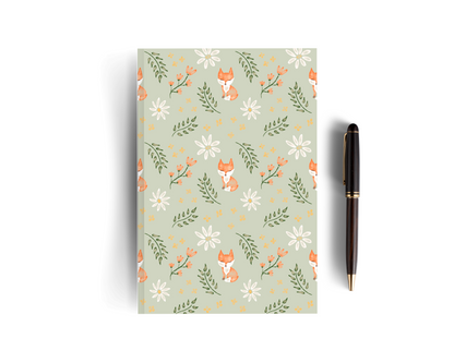 Sage Green Lined Fox Notebook - Set Of Three