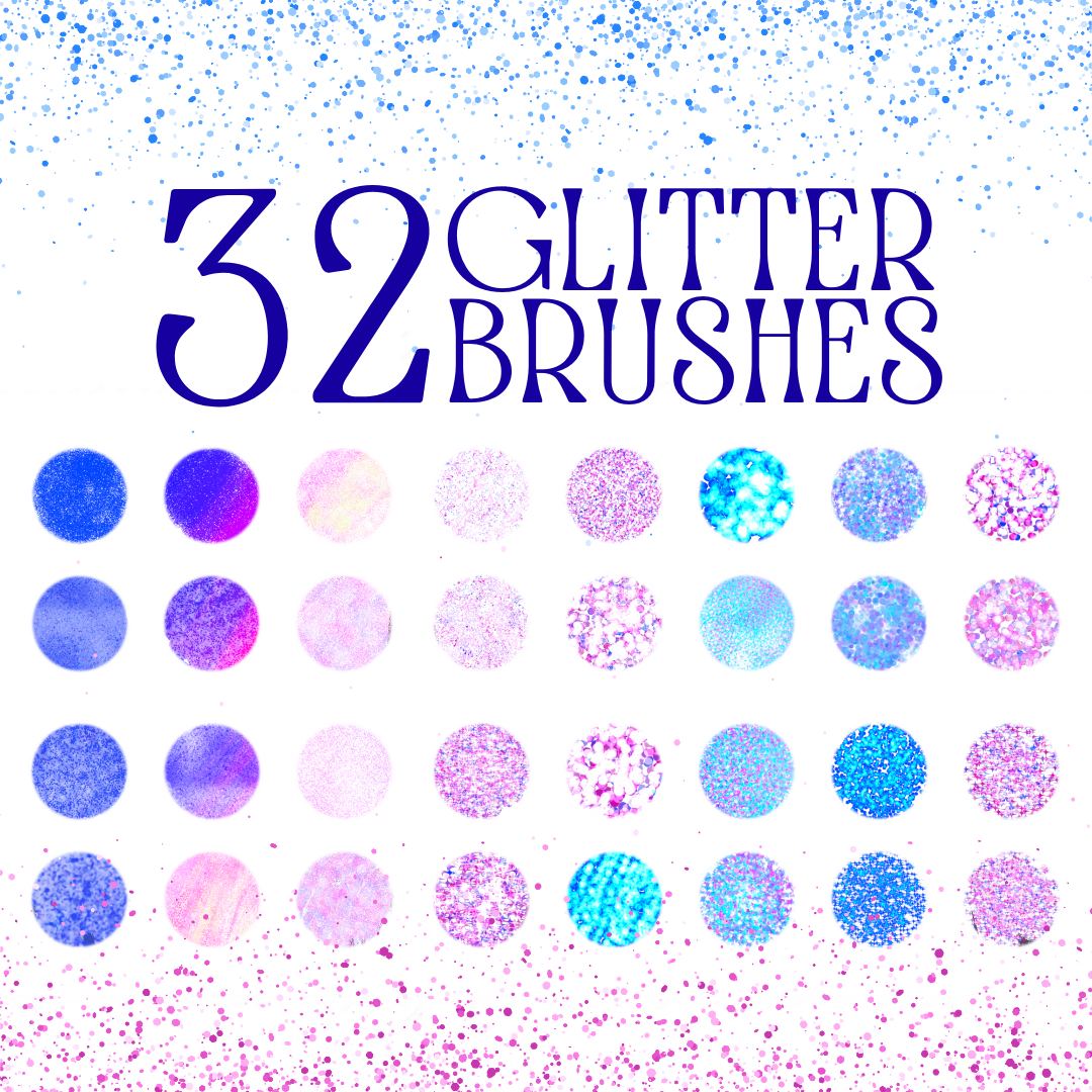 Procreate Brushes - 32 Pack Custom Glitter Brushes