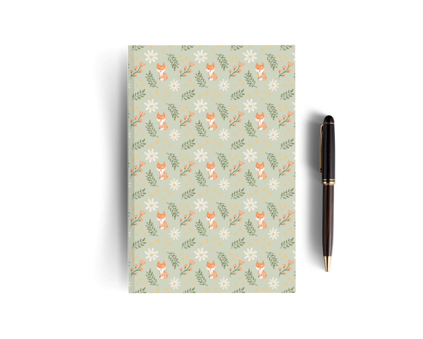 Sage Green Lined Fox Notebook - Set Of Three