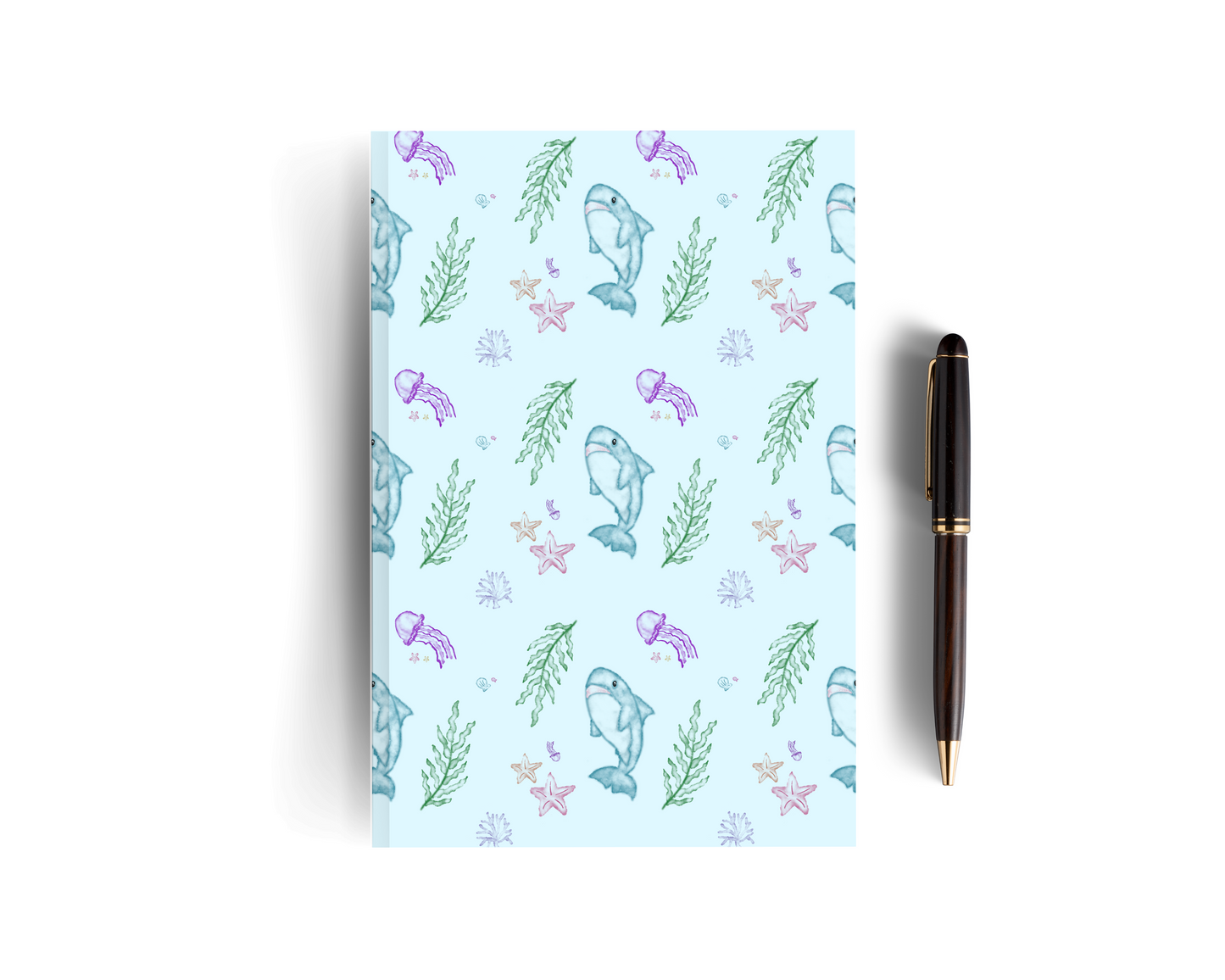 Blue Lined Shark Notebook - Set of Three