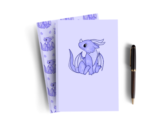 Purple Lined Dragon Notebook - Set of Two