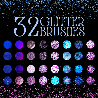 Procreate Brushes - 32 Pack Custom Glitter Brushes