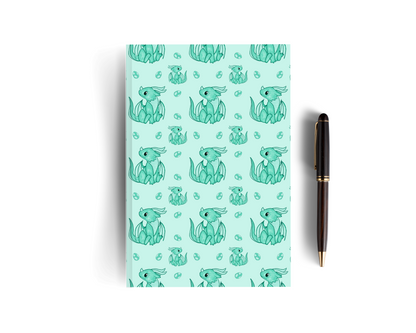 Turquoise Lined Dragon Notebook - Set of Two