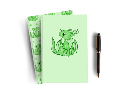 Green Lined Dragon Notebook - Set of Two