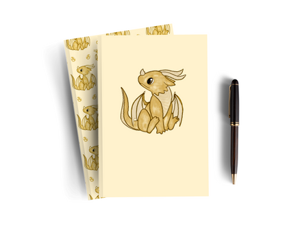 Yellow Lined Dragon Notebook - Set of Two