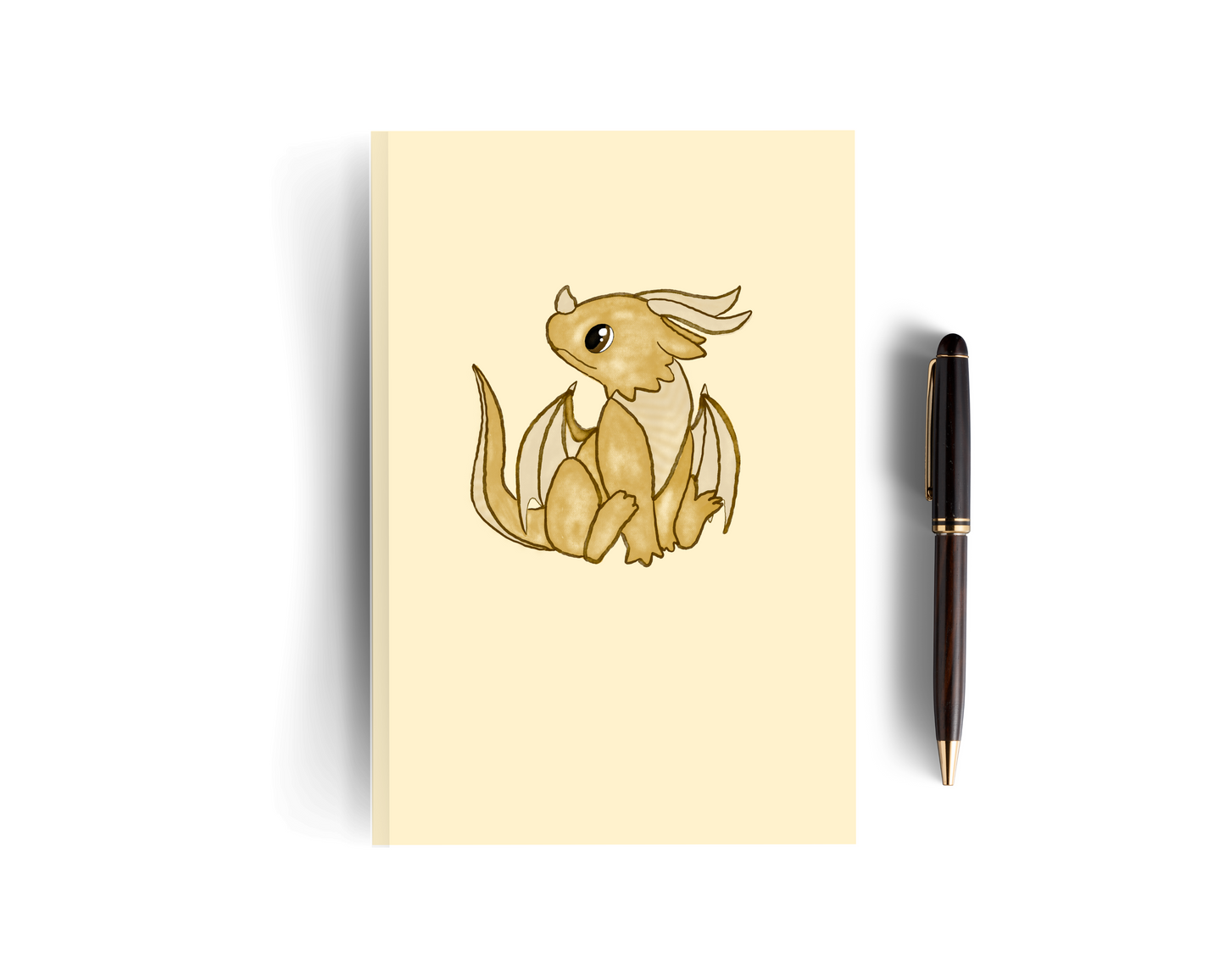 Yellow Lined Dragon Notebook - Set of Two