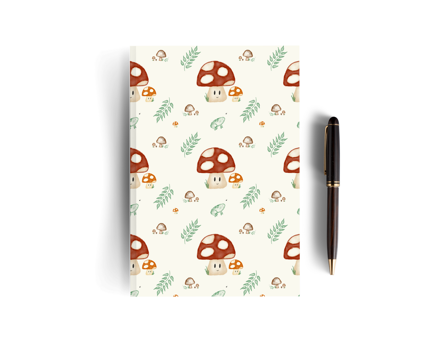 Cream Lined Mushroom Notebook - Set of Three