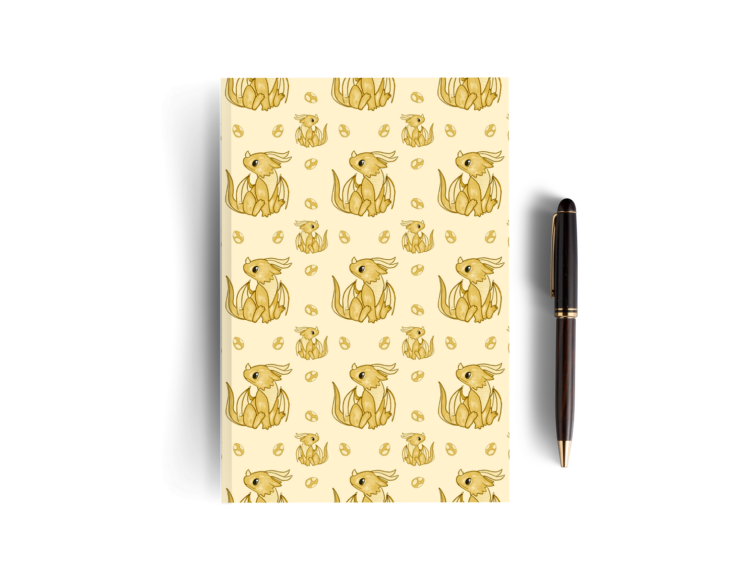 Yellow Lined Dragon Notebook - Set of Two