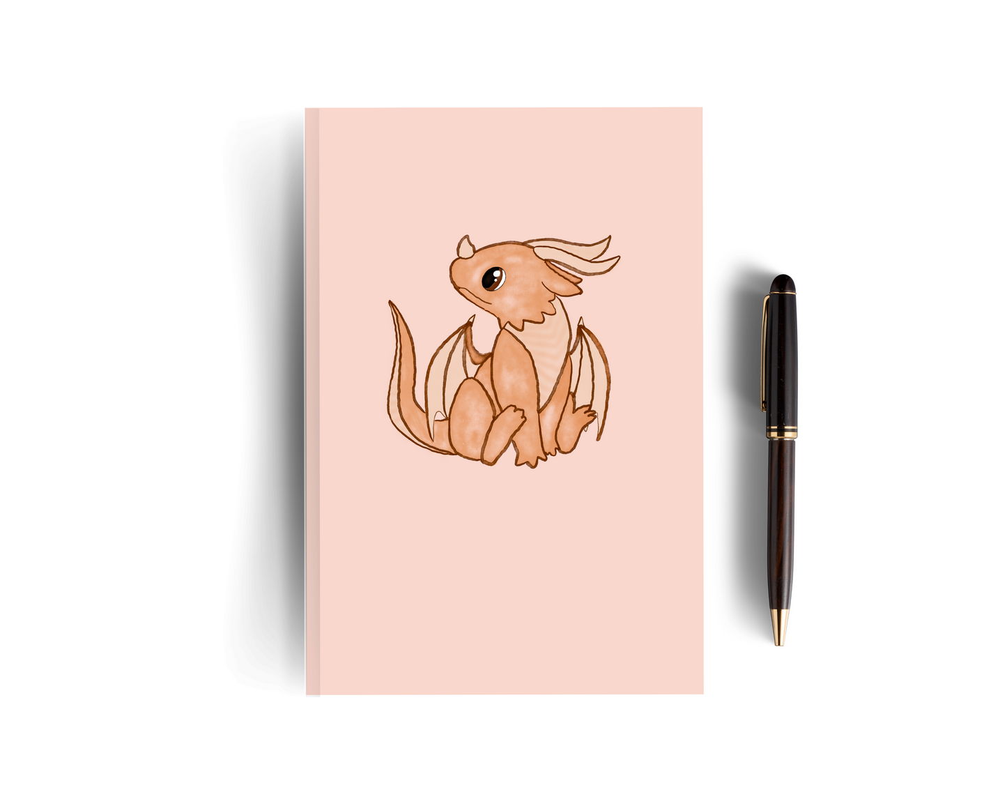 Orange Lined Dragon Notebook - Set of Two