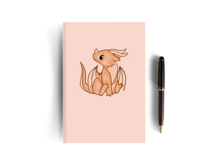 Orange Lined Dragon Notebook - Set of Two