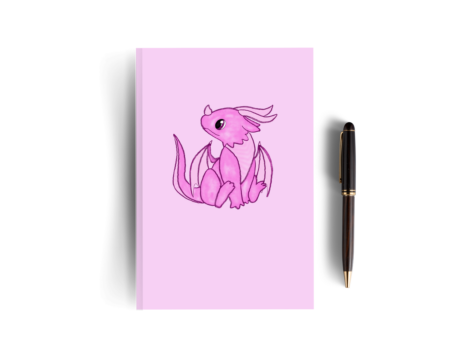 Pink Lined Dragon Notebook - Set of Two