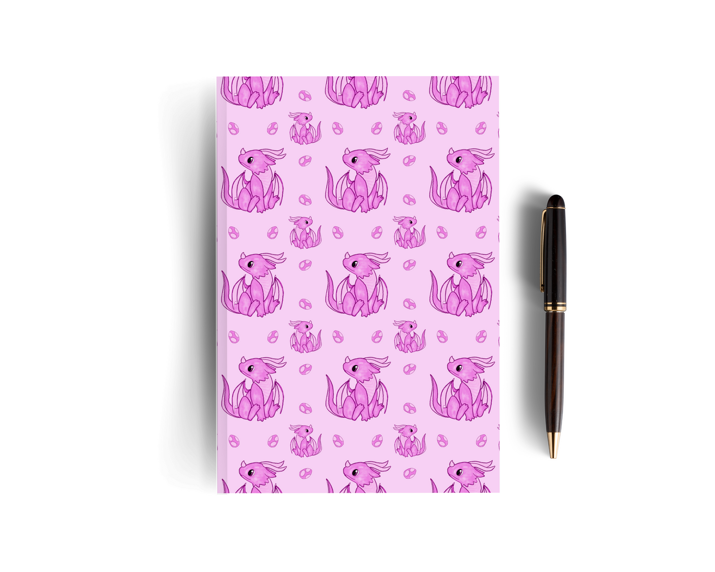 Pink Lined Dragon Notebook - Set of Two