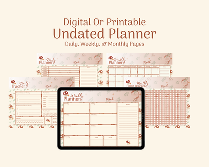 Cream Mushroom Digital Planner