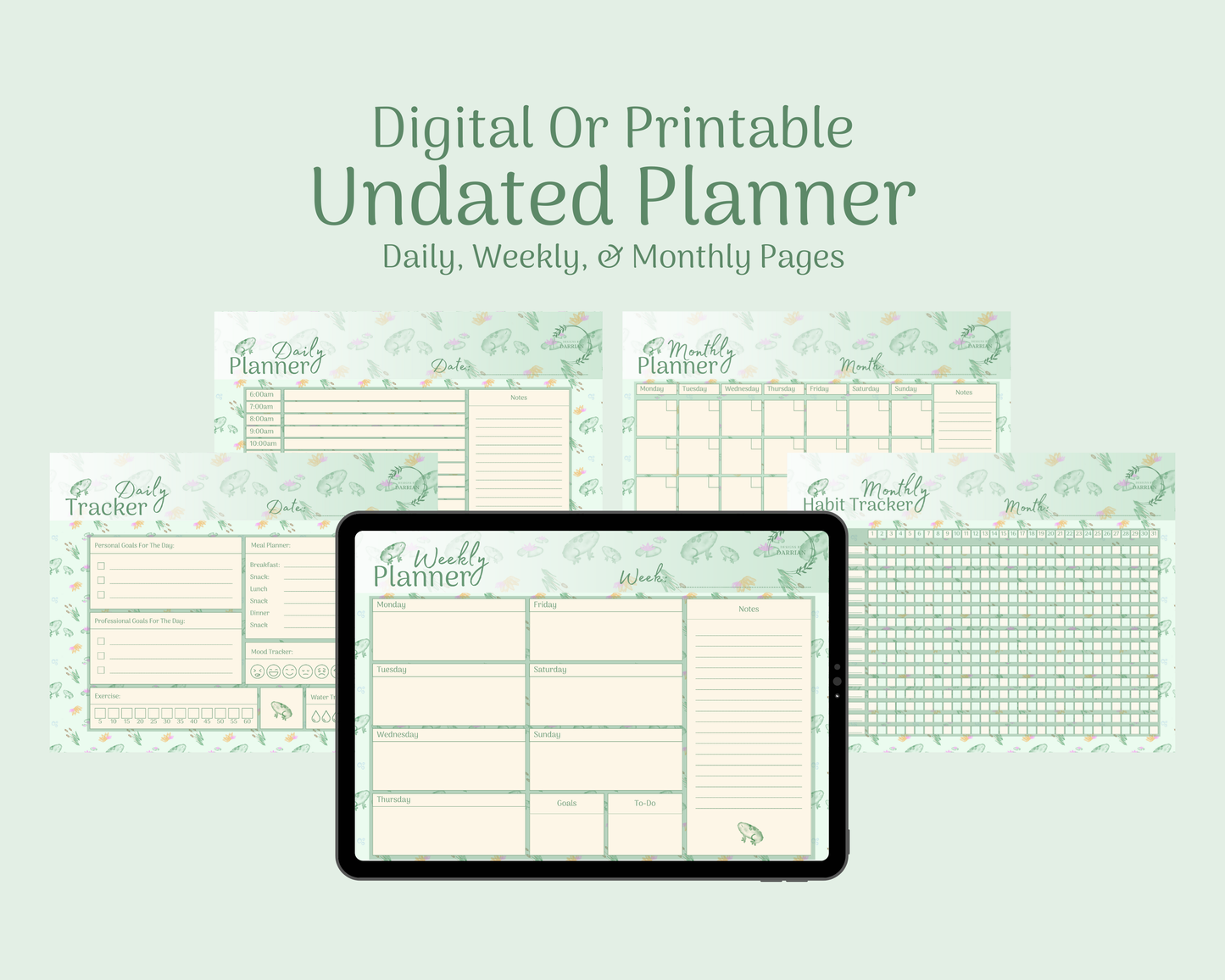 Green Frog Digital Planner