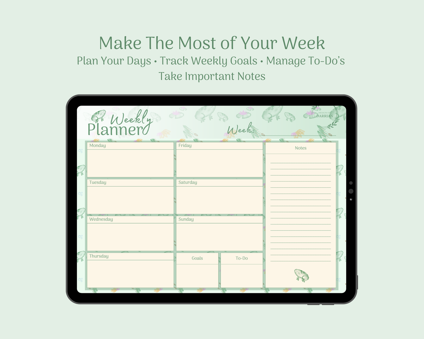 Green Frog Digital Planner