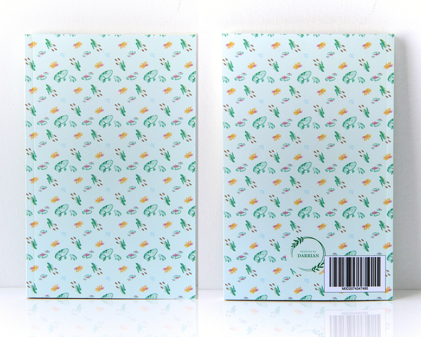 Green Lined Frog Notebook - Small Pattern