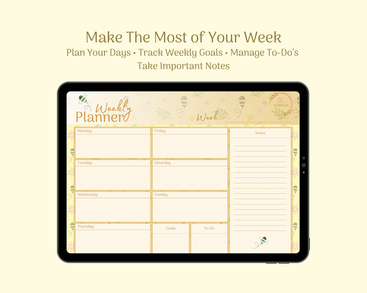 Yellow Bee Digital Planner